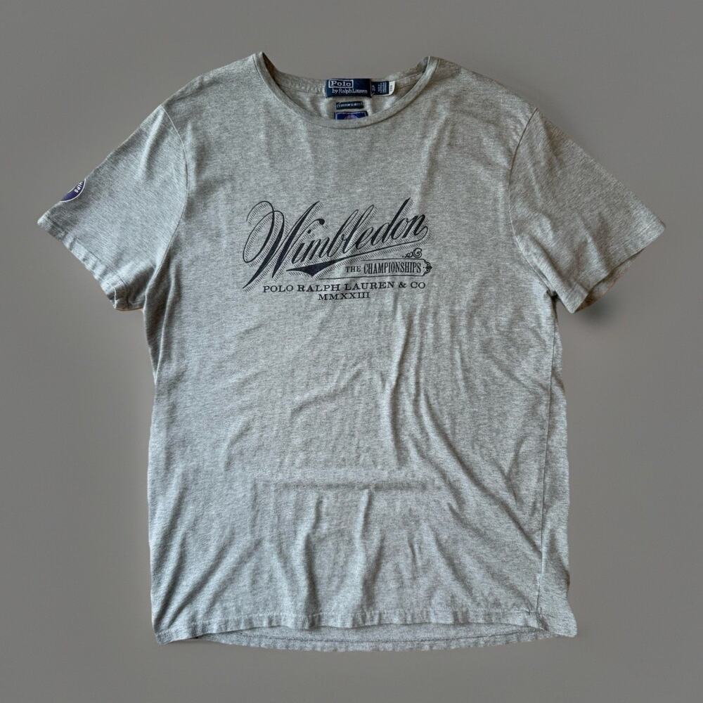 Polo Ralph Lauren Wimbledon Shirt XL Gray Slim Fit Tennis Championships New York